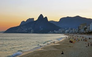 ipanema beach vidigal sunset